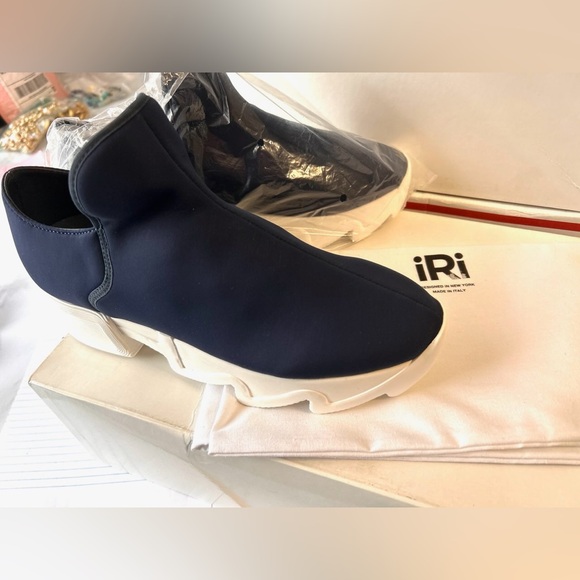 Shoes - IRI Wes Navy Blue Low Top Slip-On Sneakers